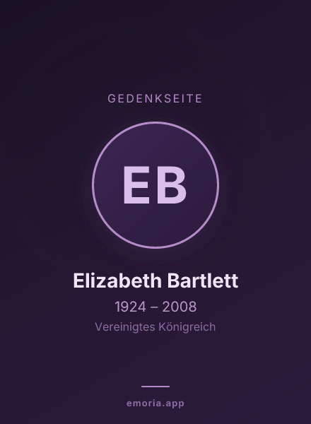 Gedenkportrait von Elizabeth Bartlett