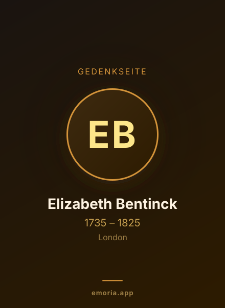 Gedenkportrait von Elizabeth Bentinck