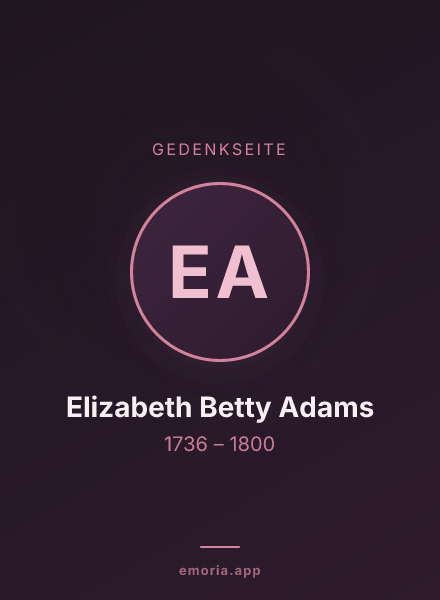 Gedenkportrait von Elizabeth Betty Adams