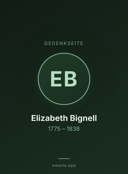 Gedenkportrait von Elizabeth Bignell