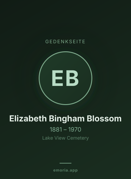 Gedenkportrait von Elizabeth Bingham Blossom
