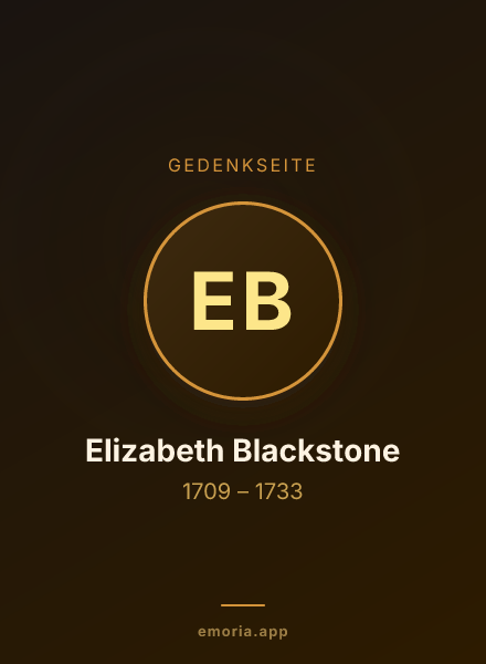 Gedenkportrait von Elizabeth Blackstone