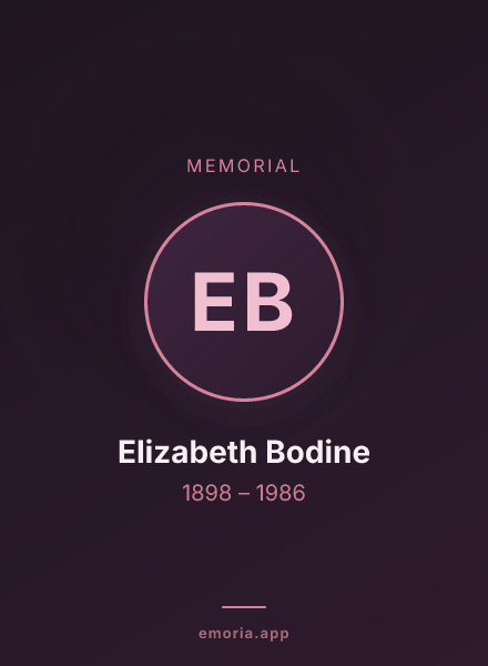 Memorial portrait of Elizabeth Bodine