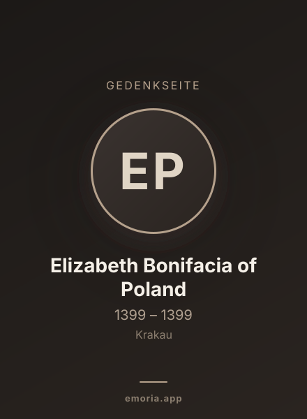 Gedenkportrait von Elizabeth Bonifacia of Poland