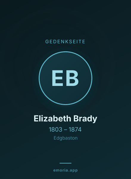 Gedenkportrait von Elizabeth Brady