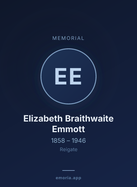 Memorial portrait of Elizabeth Braithwaite Emmott
