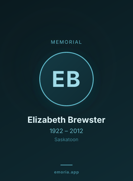 Memorial portrait of Elizabeth Brewster
