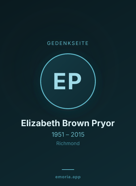Gedenkportrait von Elizabeth Brown Pryor