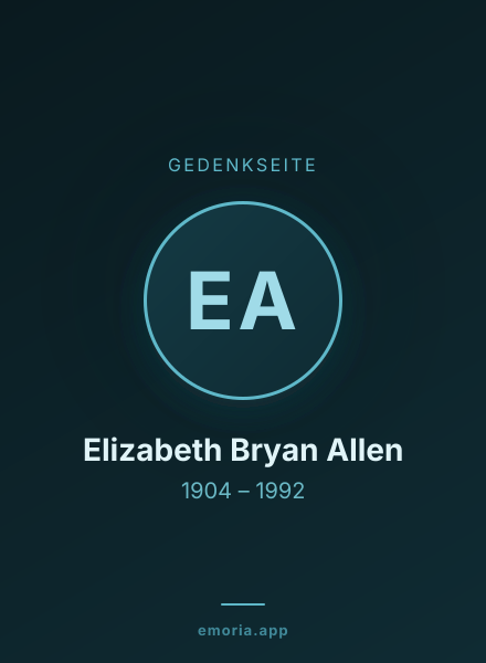 Gedenkportrait von Elizabeth Bryan Allen