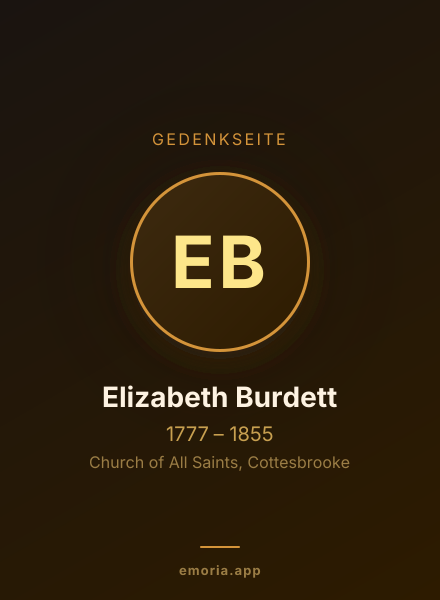 Gedenkportrait von Elizabeth Burdett