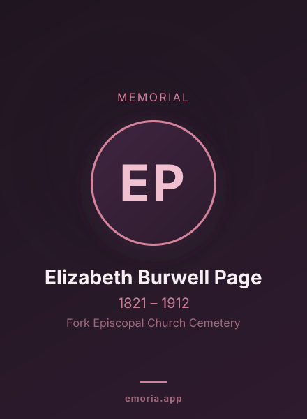 Memorial portrait of Elizabeth Burwell Page