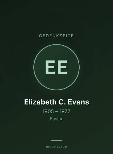 Gedenkportrait von Elizabeth C. Evans