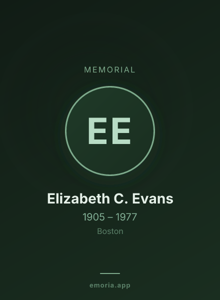 Memorial portrait of Elizabeth C. Evans