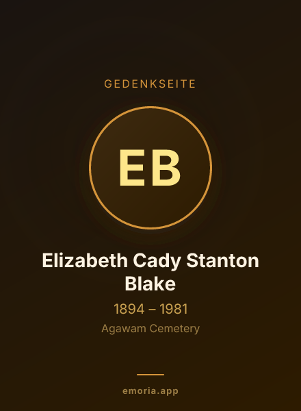 Gedenkportrait von Elizabeth Cady Stanton Blake
