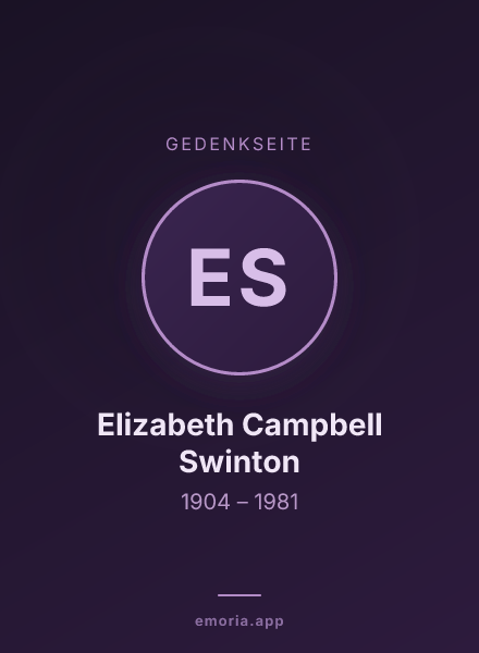 Gedenkportrait von Elizabeth Campbell Swinton