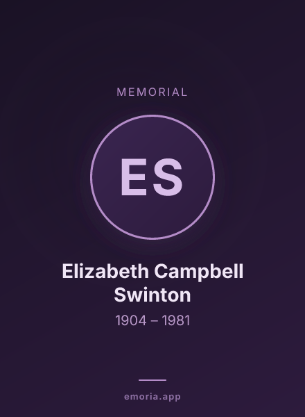 Memorial portrait of Elizabeth Campbell Swinton