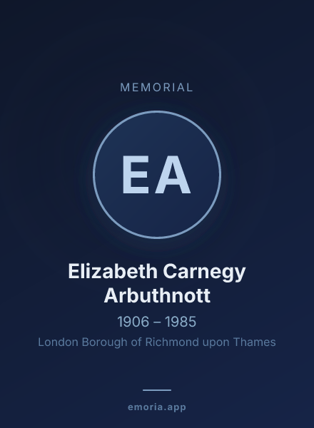Memorial portrait of Elizabeth Carnegy Arbuthnott