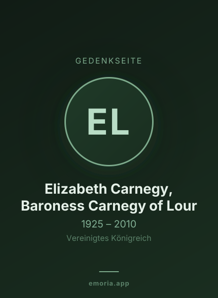Gedenkportrait von Elizabeth Carnegy, Baroness Carnegy of Lour