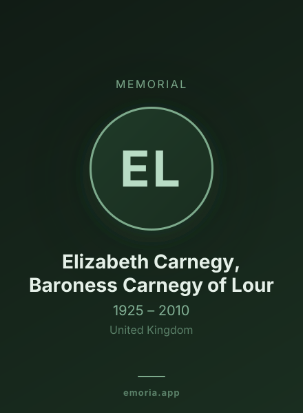 Memorial portrait of Elizabeth Carnegy, Baroness Carnegy of Lour