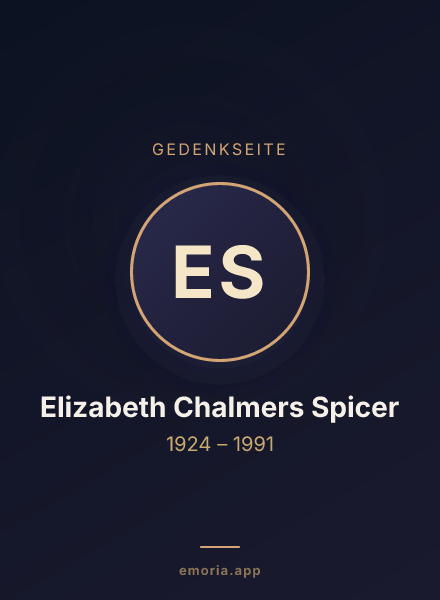 Gedenkportrait von Elizabeth Chalmers Spicer