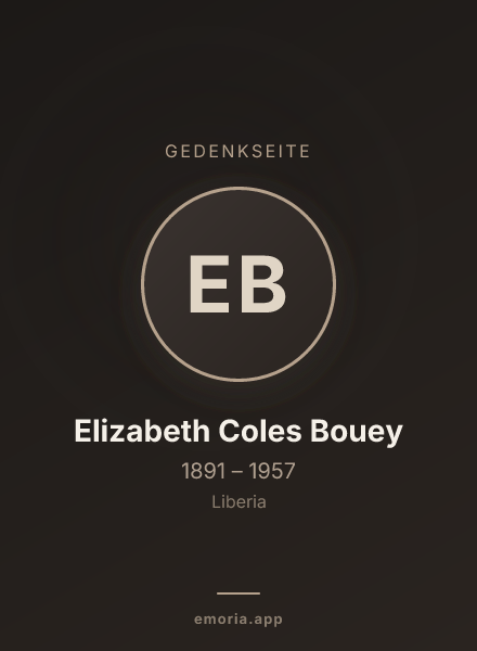 Gedenkportrait von Elizabeth Coles Bouey
