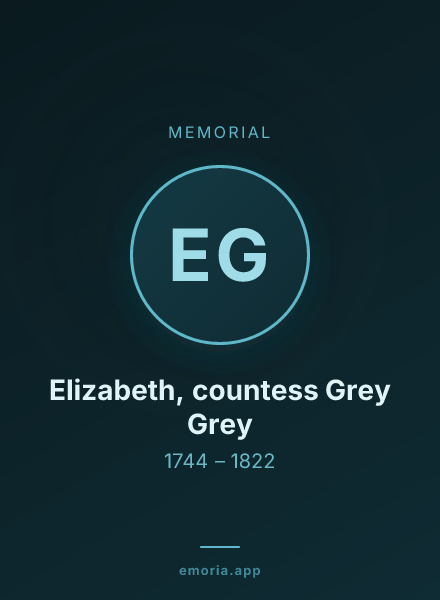 Memorial portrait of Elizabeth, countess Grey Grey