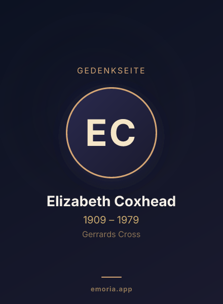 Gedenkportrait von Elizabeth Coxhead