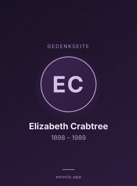 Gedenkportrait von Elizabeth Crabtree
