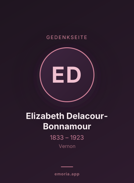 Gedenkportrait von Elizabeth Delacour-Bonnamour