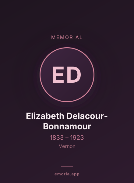 Memorial portrait of Elizabeth Delacour-Bonnamour