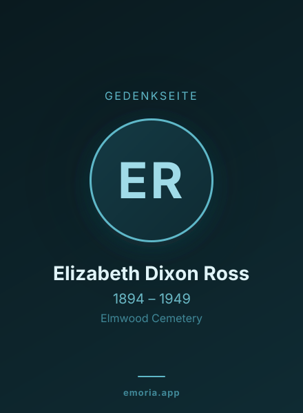Gedenkportrait von Elizabeth Dixon Ross