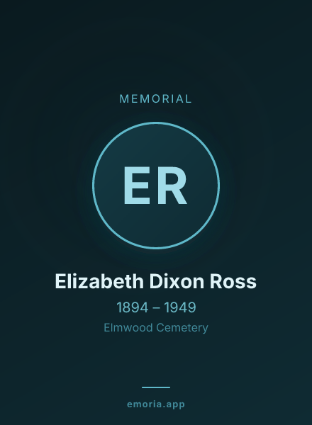 Memorial portrait of Elizabeth Dixon Ross
