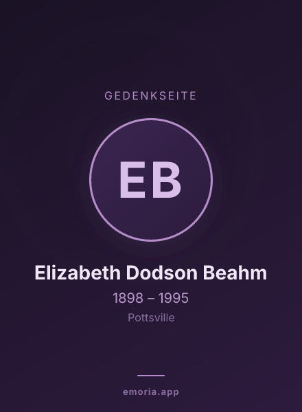 Gedenkportrait von Elizabeth Dodson Beahm