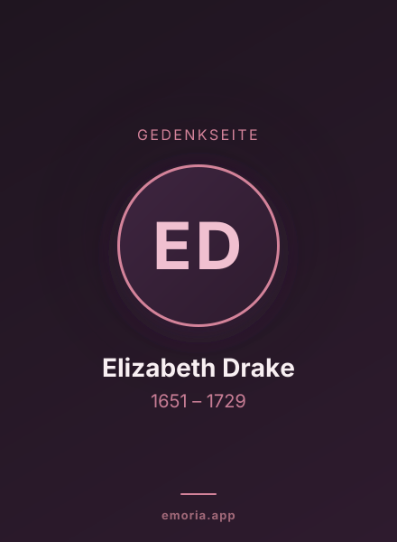 Gedenkportrait von Elizabeth Drake