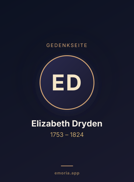 Gedenkportrait von Elizabeth Dryden