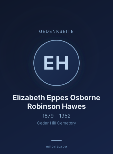 Gedenkportrait von Elizabeth Eppes Osborne Robinson Hawes