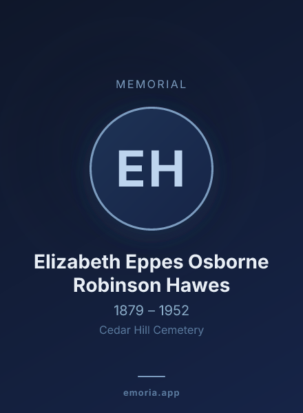 Memorial portrait of Elizabeth Eppes Osborne Robinson Hawes