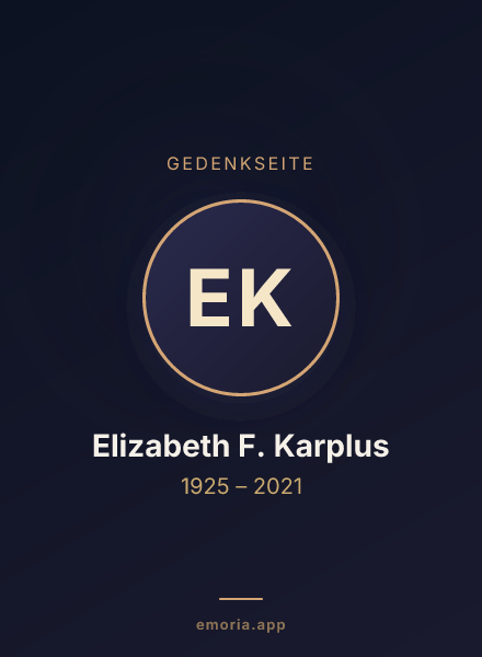 Gedenkportrait von Elizabeth F. Karplus