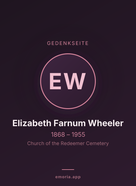 Gedenkportrait von Elizabeth Farnum Wheeler