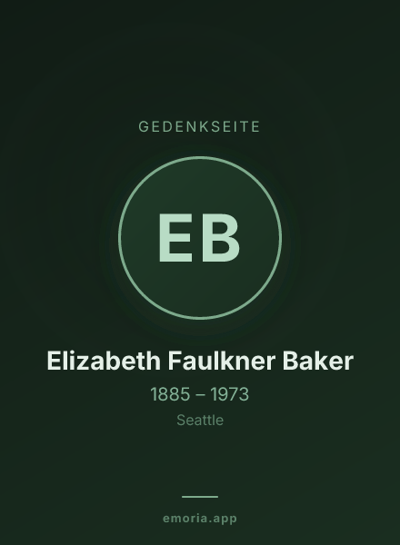 Gedenkportrait von Elizabeth Faulkner Baker