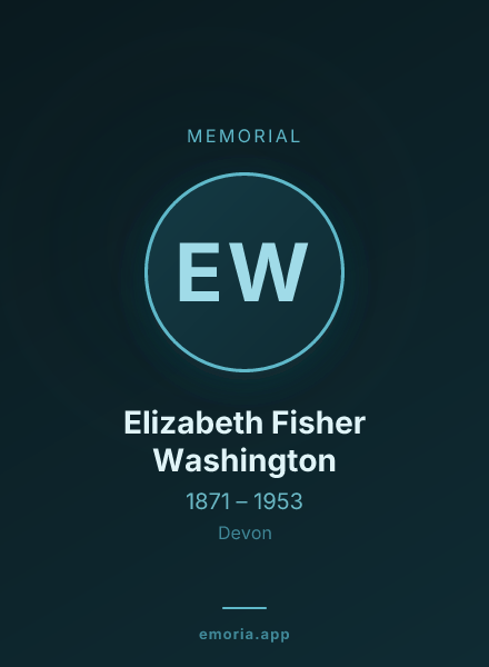 Memorial portrait of Elizabeth Fisher Washington