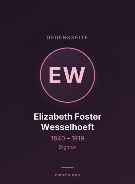 Gedenkportrait von Elizabeth Foster Wesselhoeft