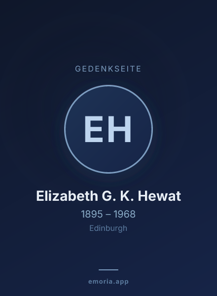 Gedenkportrait von Elizabeth G. K. Hewat