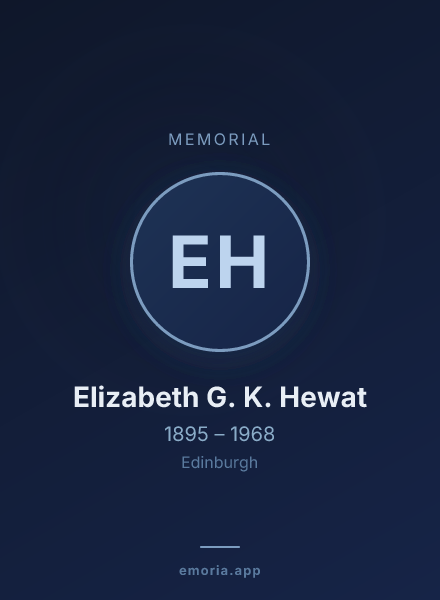 Memorial portrait of Elizabeth G. K. Hewat