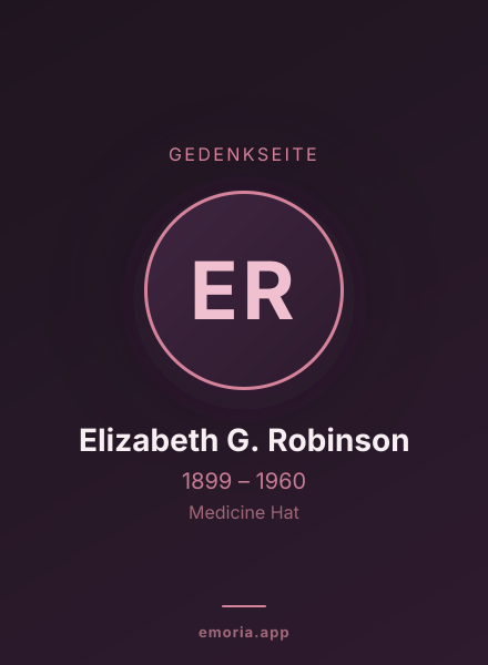 Gedenkportrait von Elizabeth G. Robinson
