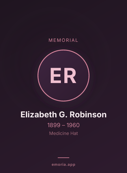 Memorial portrait of Elizabeth G. Robinson