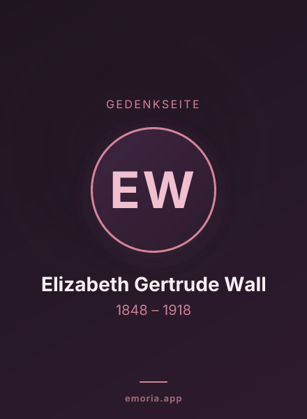 Gedenkportrait von Elizabeth Gertrude Wall