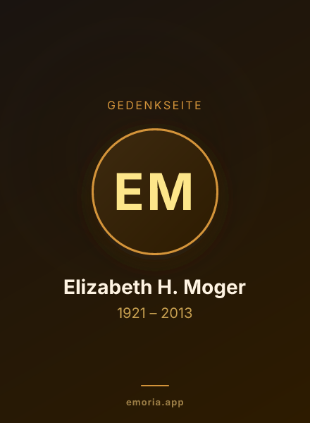 Gedenkportrait von Elizabeth H. Moger