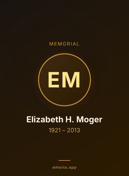 Memorial portrait of Elizabeth H. Moger