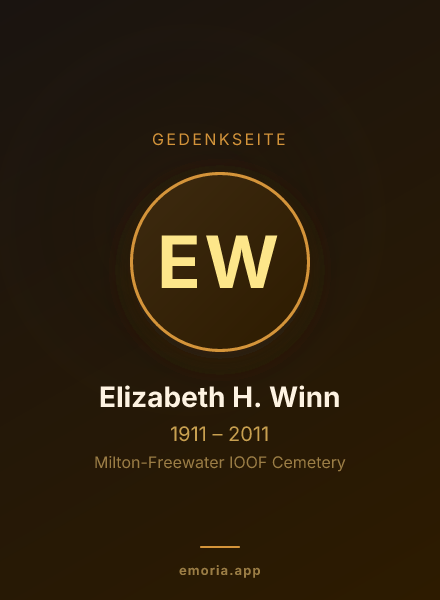 Gedenkportrait von Elizabeth H. Winn